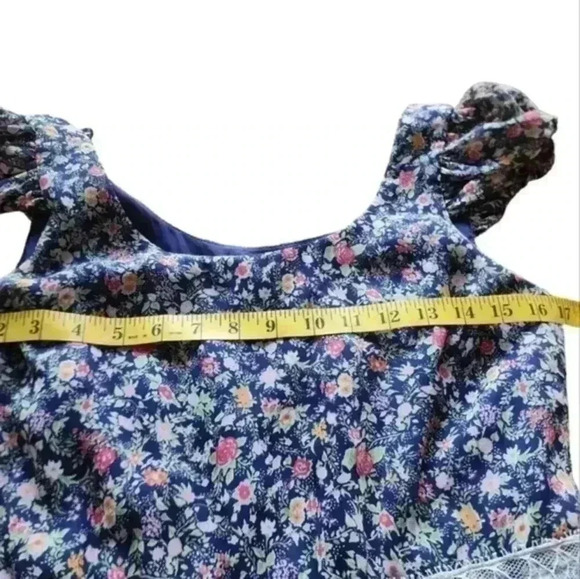 BG BCBGeneration Dress Mini Navy Floral Print Lace Coquette Y2K Women's size 6 - Picture 12 of 15